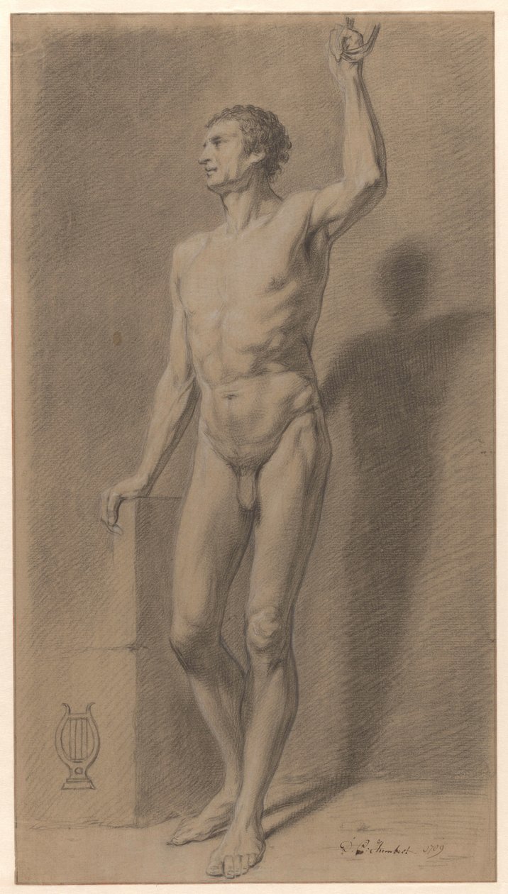 Nu masculin debout; étude académique - David Pièrre Giottino Humbert de Superville