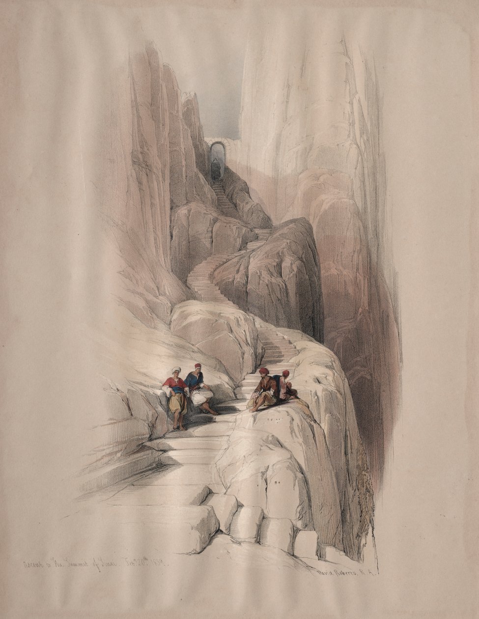 Ascension au sommet du Sinaï - David Roberts