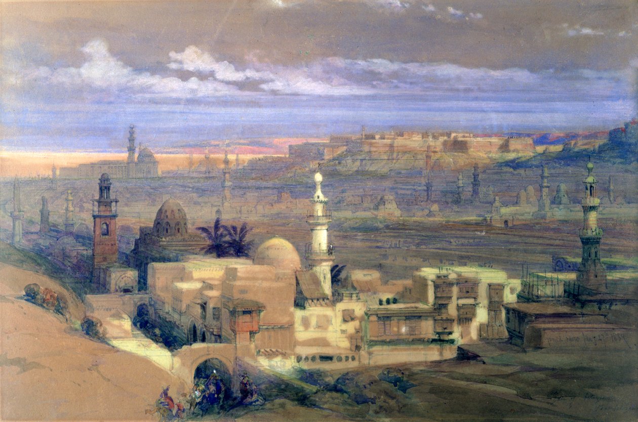 Le Caire depuis la porte de Citizenib, en direction du désert de Suez, 19ème siècle - David Roberts