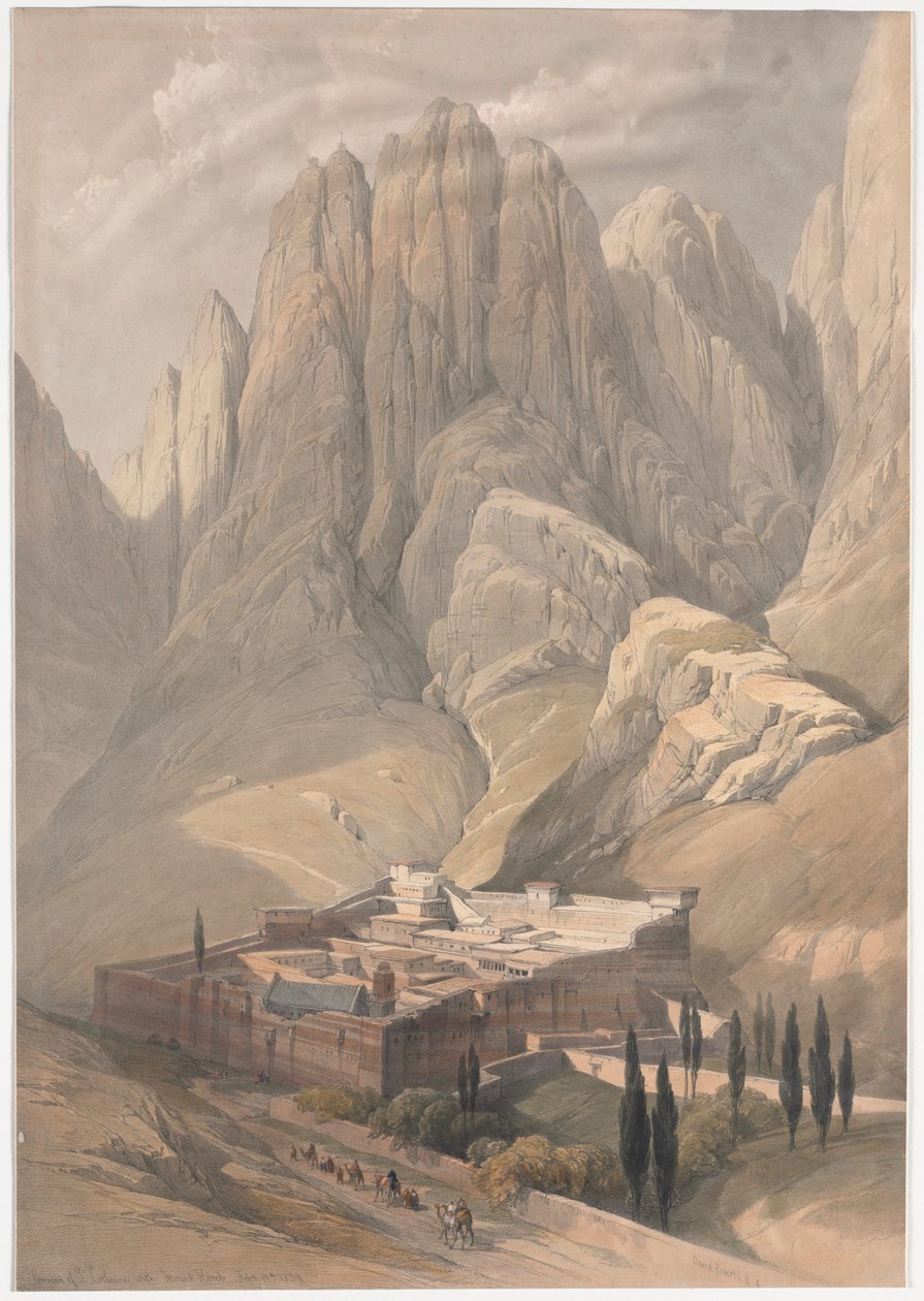 Couvent de Sainte-Catherine avec le Mont Horeb - David Roberts