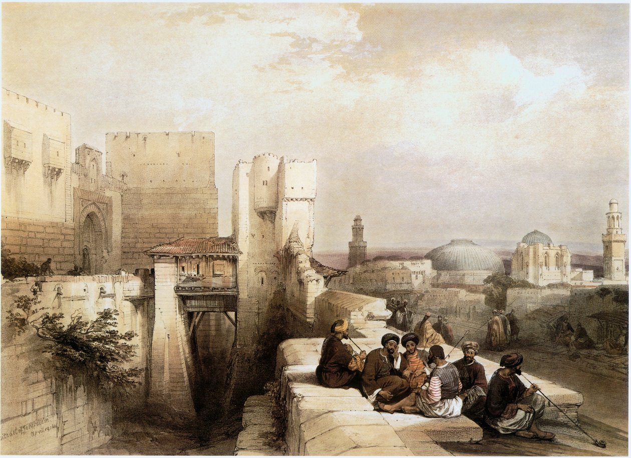 En Terre Sainte : Jérusalem, entrée de la citadelle (gravure) - David Roberts