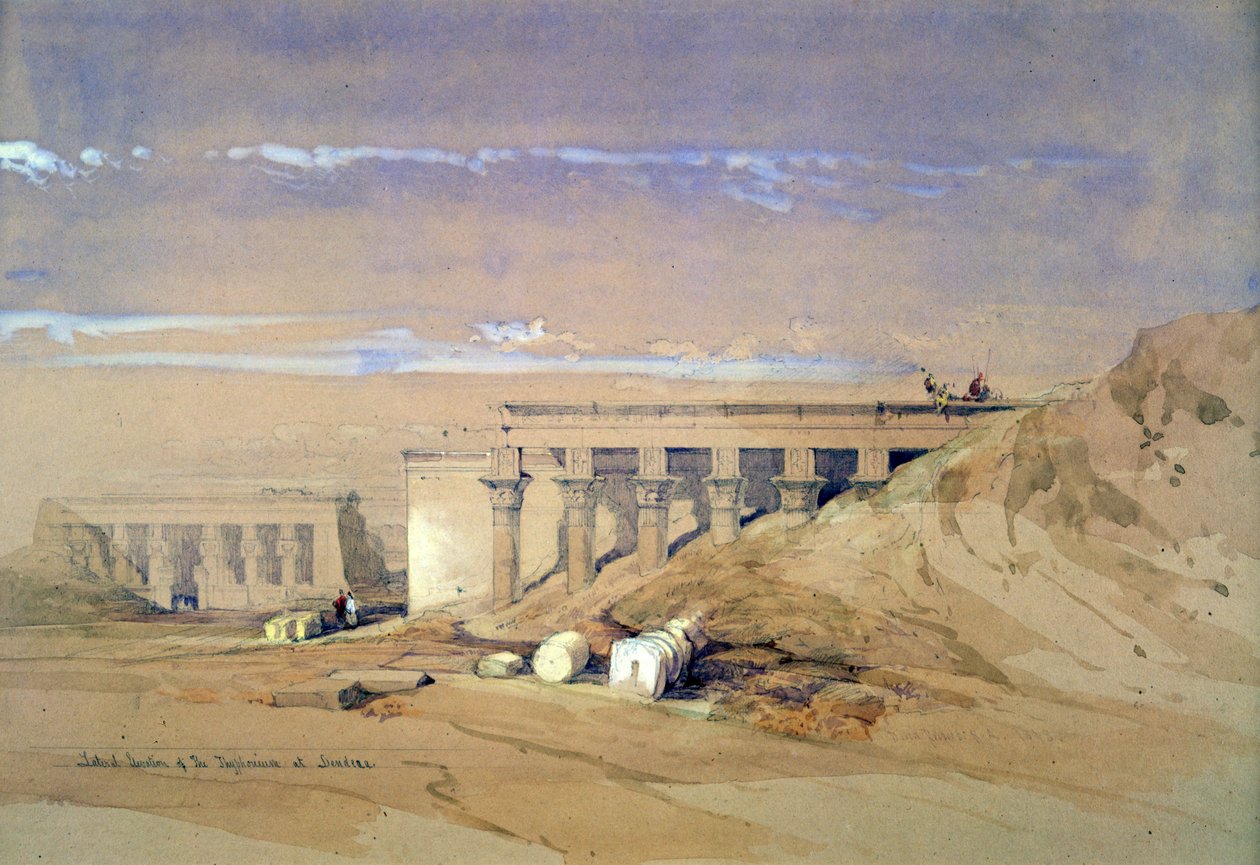 Vue latérale du temple appelé Typhonaeum à Dendera, Égypte, 19ème siècle - David Roberts