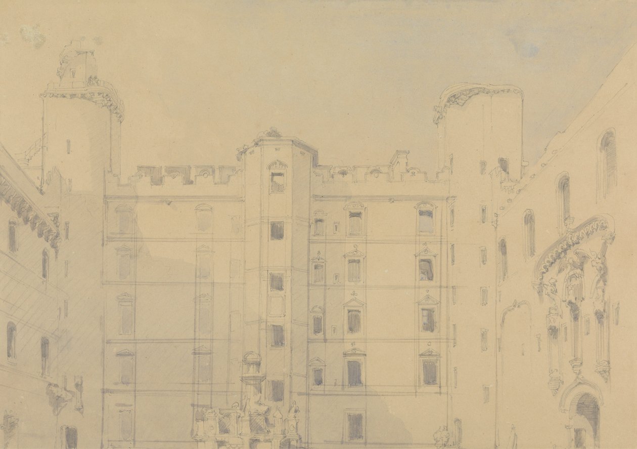 Cour du château de Linlithgow, West Lothian - David Roberts
