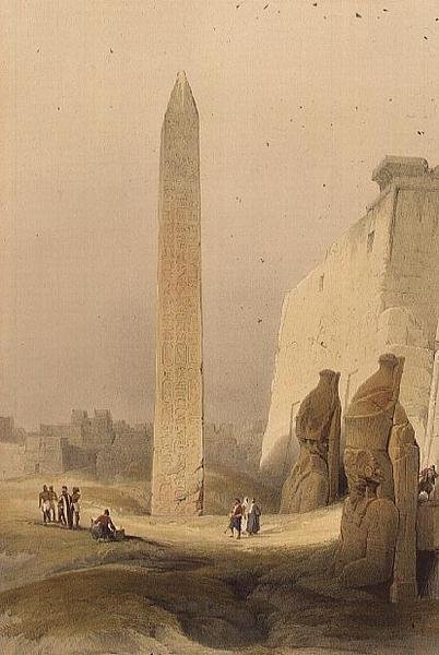 Obélisque à Louxor, de "Égypte et Nubie", Vol.1 - David Roberts