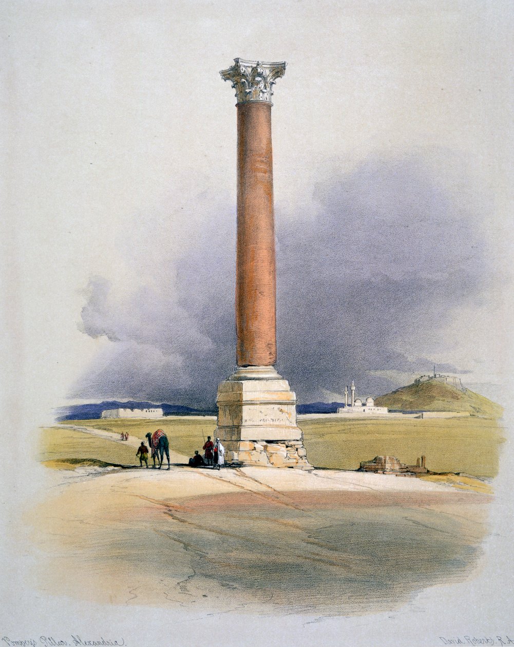 La Colonne de Pompée, Alexandrie, 19ème siècle - David Roberts