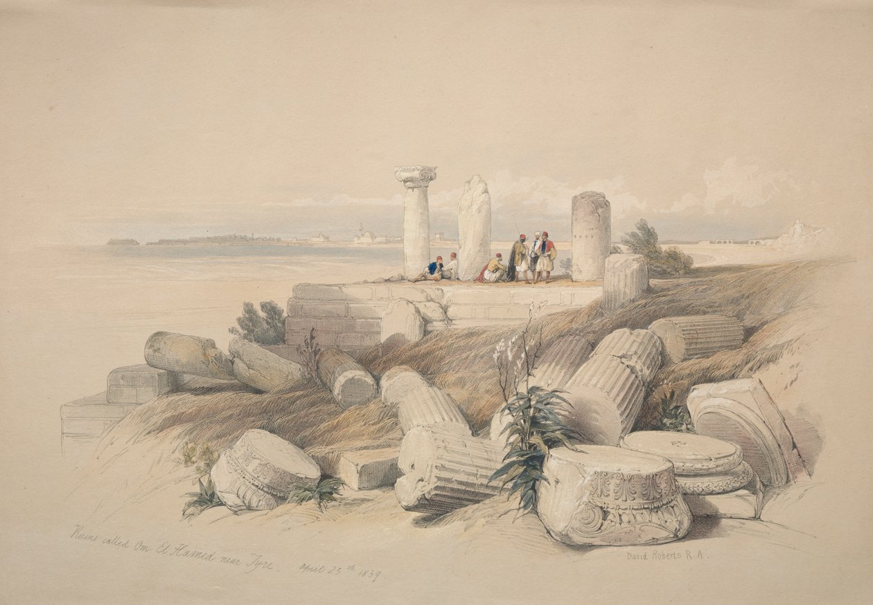 Ruines appelées Om El Hamed près de Tyr - David Roberts