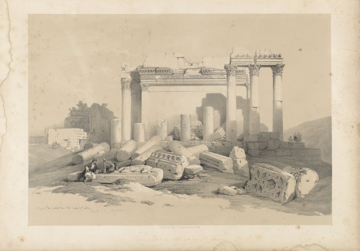 Ruines du portique oriental du temple de Baalbec - David Roberts