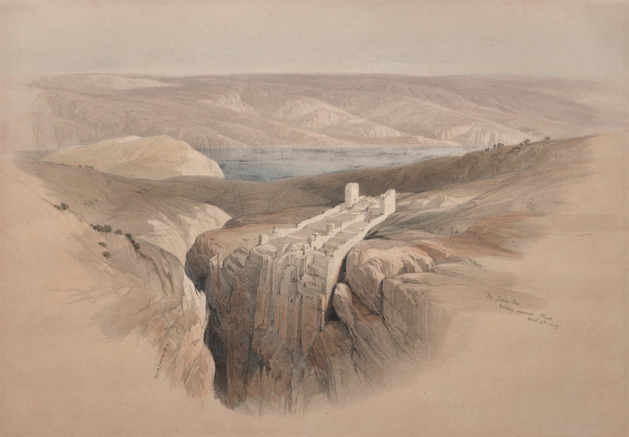 La mer Morte vers Moab, 1839 - David Roberts
