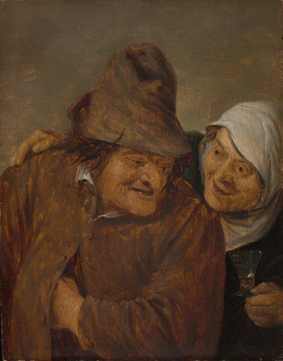 Deux paysans avec un verre de vin - David Teniers II