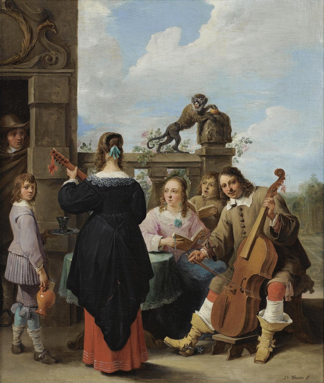 Un concert familial sur une terrasse - David Teniers the Younger
