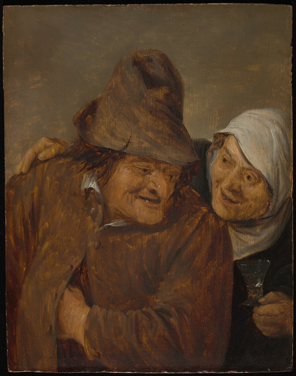 Deux paysans avec un verre de vin - David Teniers the Younger