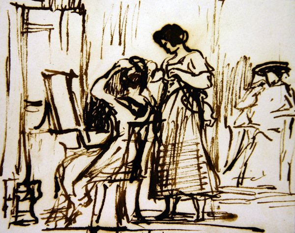 Un intérieur avec une femme se coiffant - David Wilkie