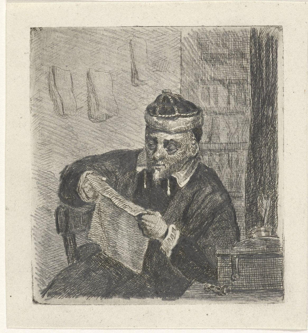 Homme lisant - David van der Kellen