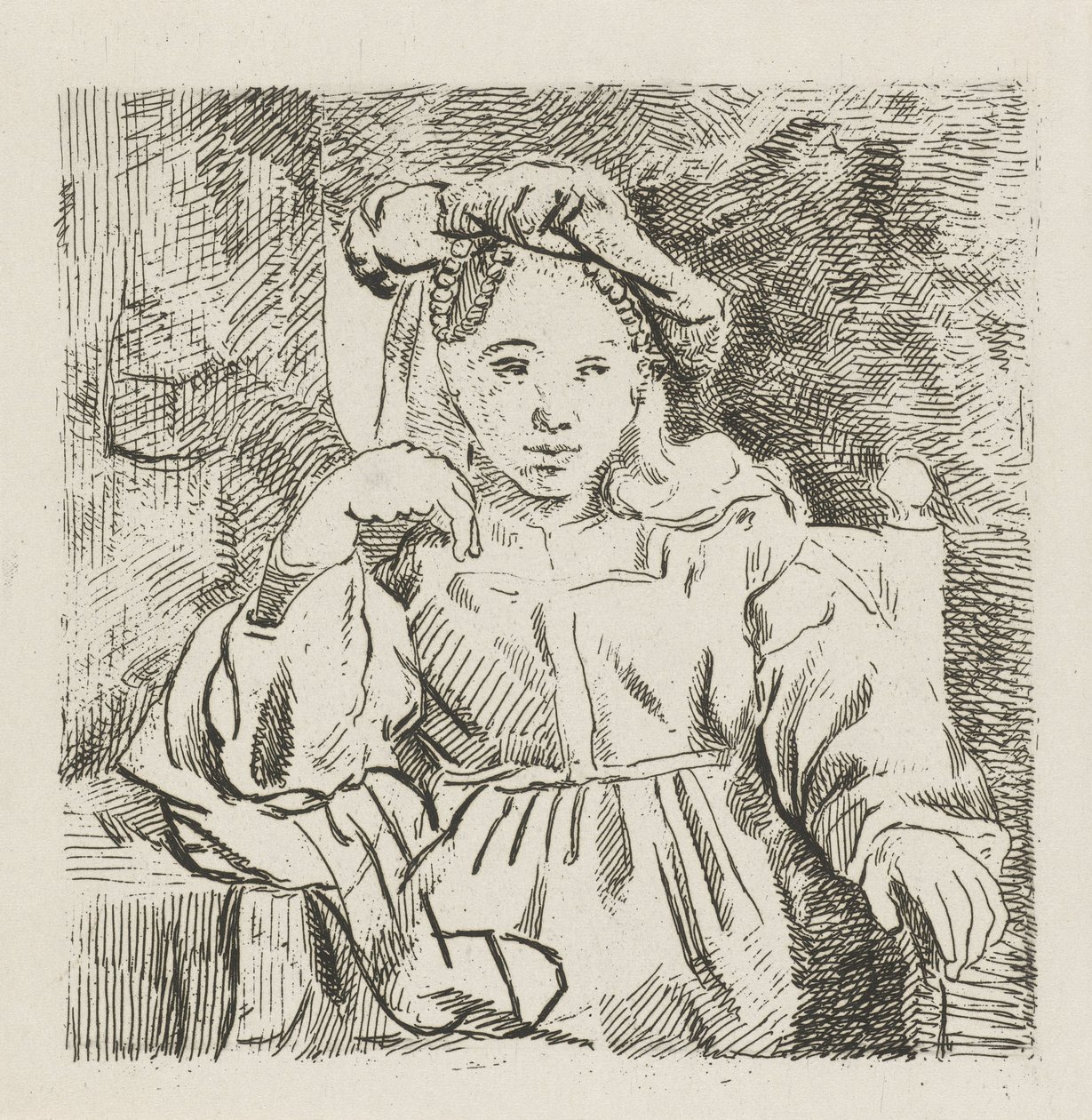 Fille assise - David van der Kellen