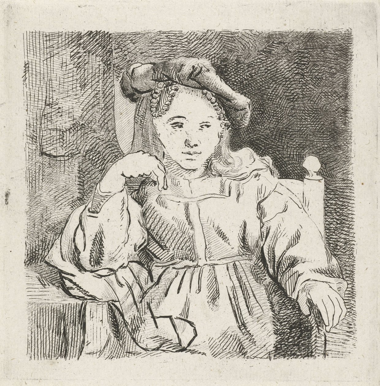 Fille assise - David van der Kellen