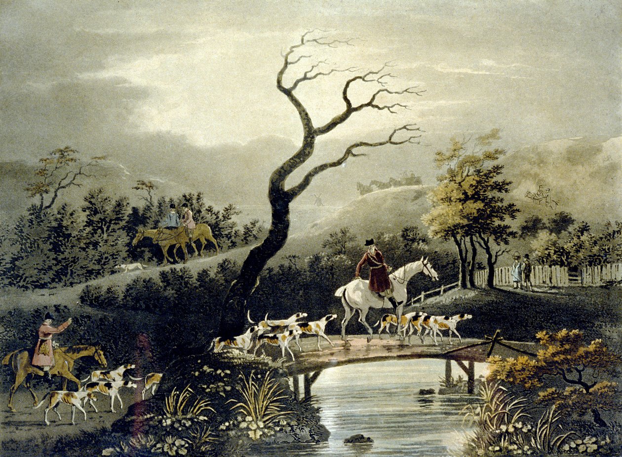 Nuit, chasse au renard (gravé par J.H. Clarke et F. Jeakes) - Dean Snr. (after) Wolstenholme