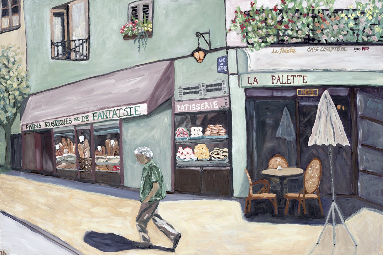 Cafe Corner, 2017 (acrylique sur toile) - Deborah Eve Alastra