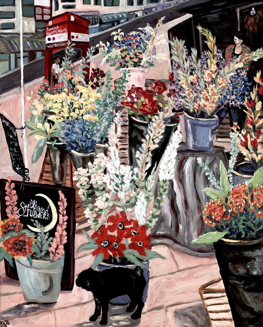 Flower Lady, 2020 (acrylique /médium sur toile) - Deborah Eve Alastra