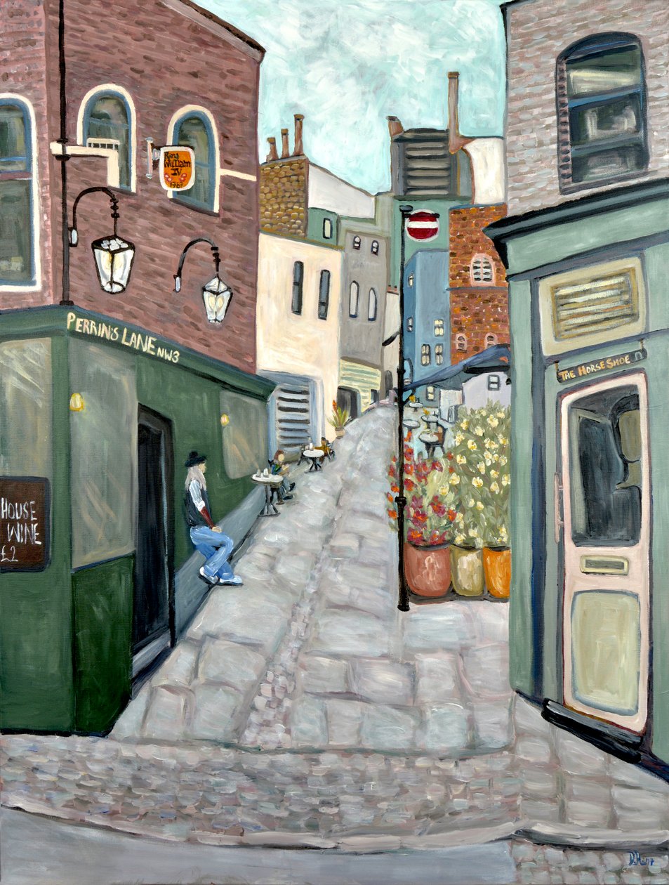 Pub hanté de Hampstead, 2018 (acrylique sur toile) - Deborah Eve Alastra
