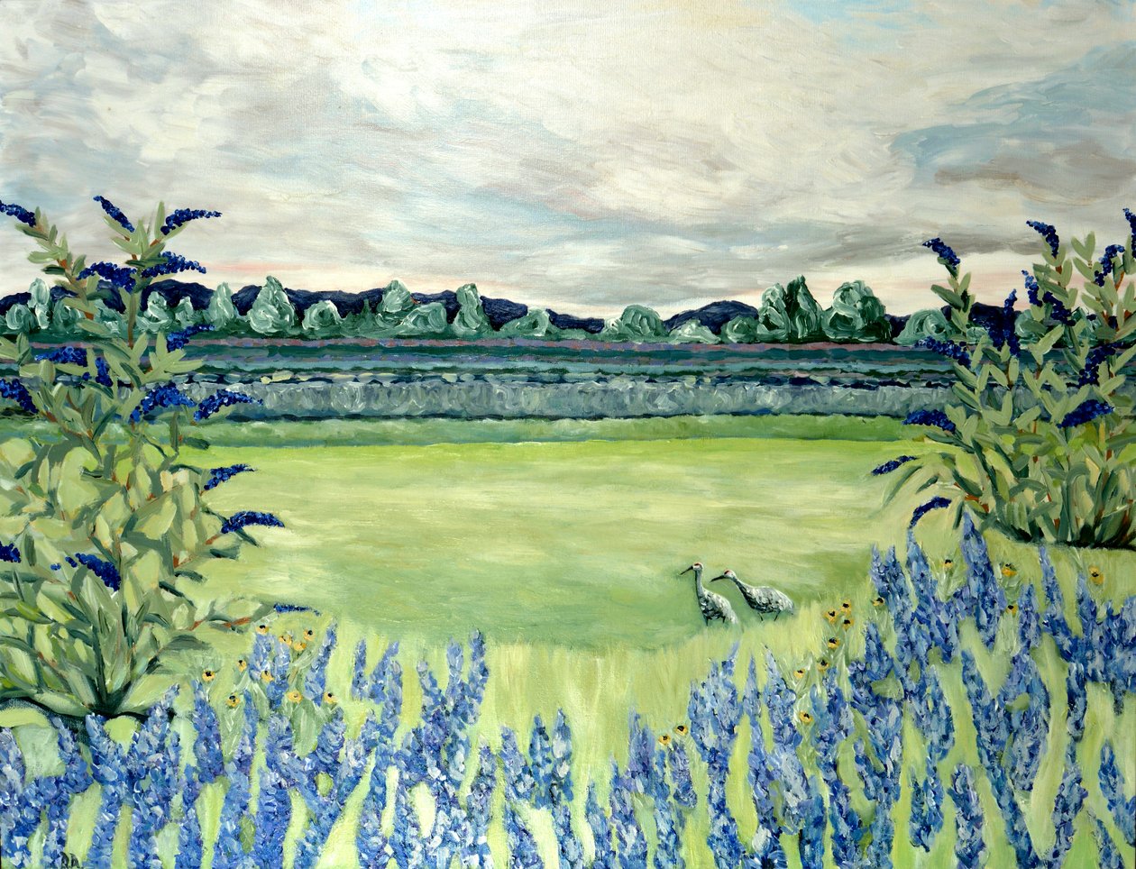 Champs de lavande, 2015 (acrylique sur toile) - Deborah Eve Alastra