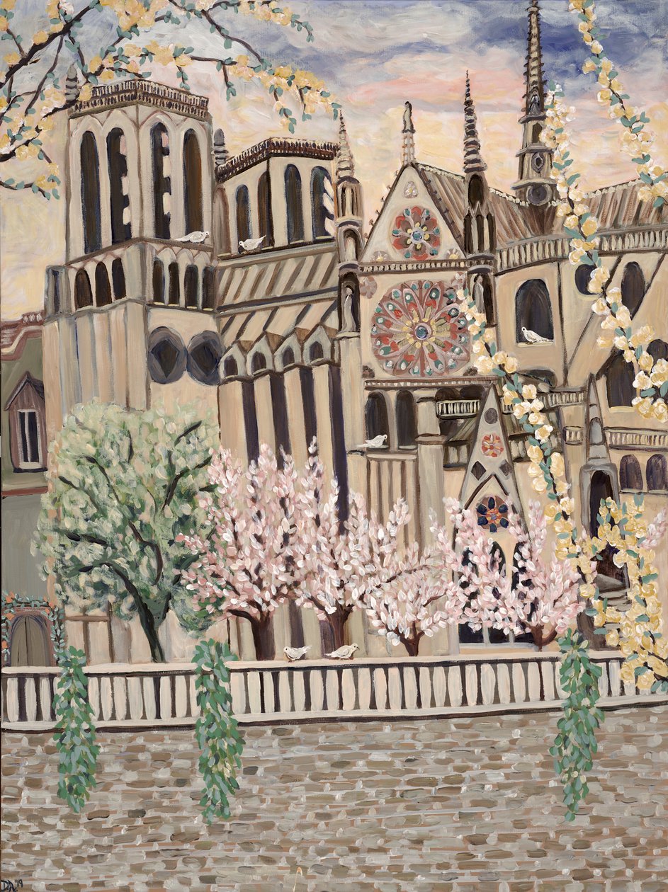 Colombes de Notre-Dame, 2018 (acrylique sur toile) - Deborah Eve Alastra