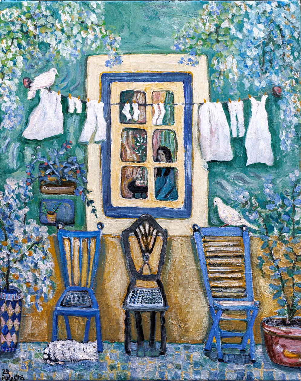Vieille fenêtre, 2024 (acrylique sur toile) - Deborah Eve Alastra