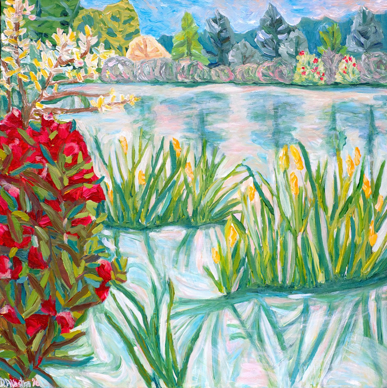 Rhodie rouge, 2015 (acrylique sur toile) - Deborah Eve Alastra