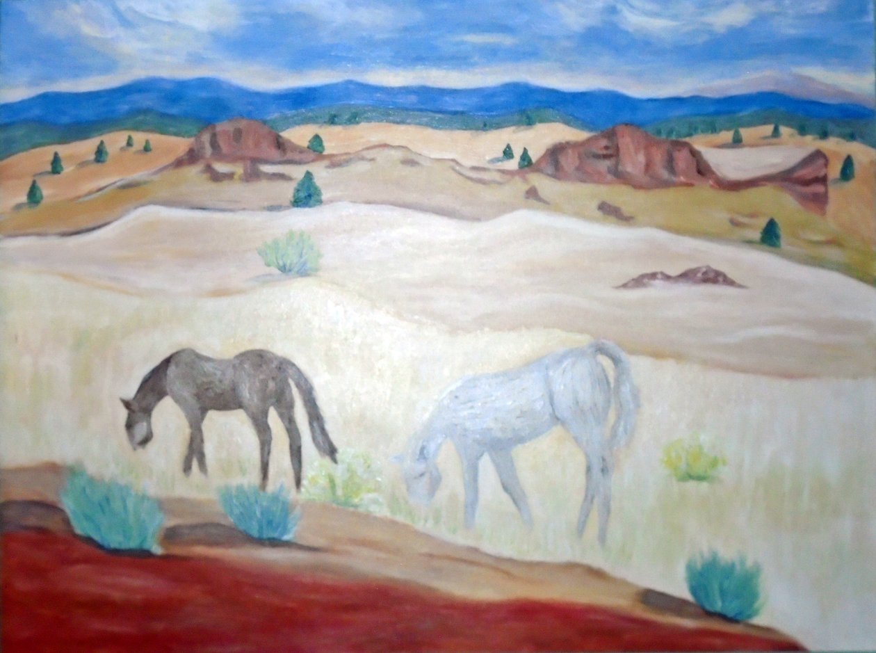 Wild Horses Warm Springs, 2011 (acrylique sur toile) - Deborah Eve Alastra