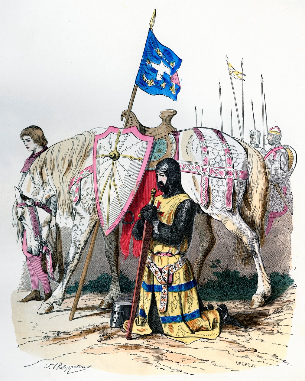 Un chevalier priant avant de partir pour la deuxième croisade - Deghouy