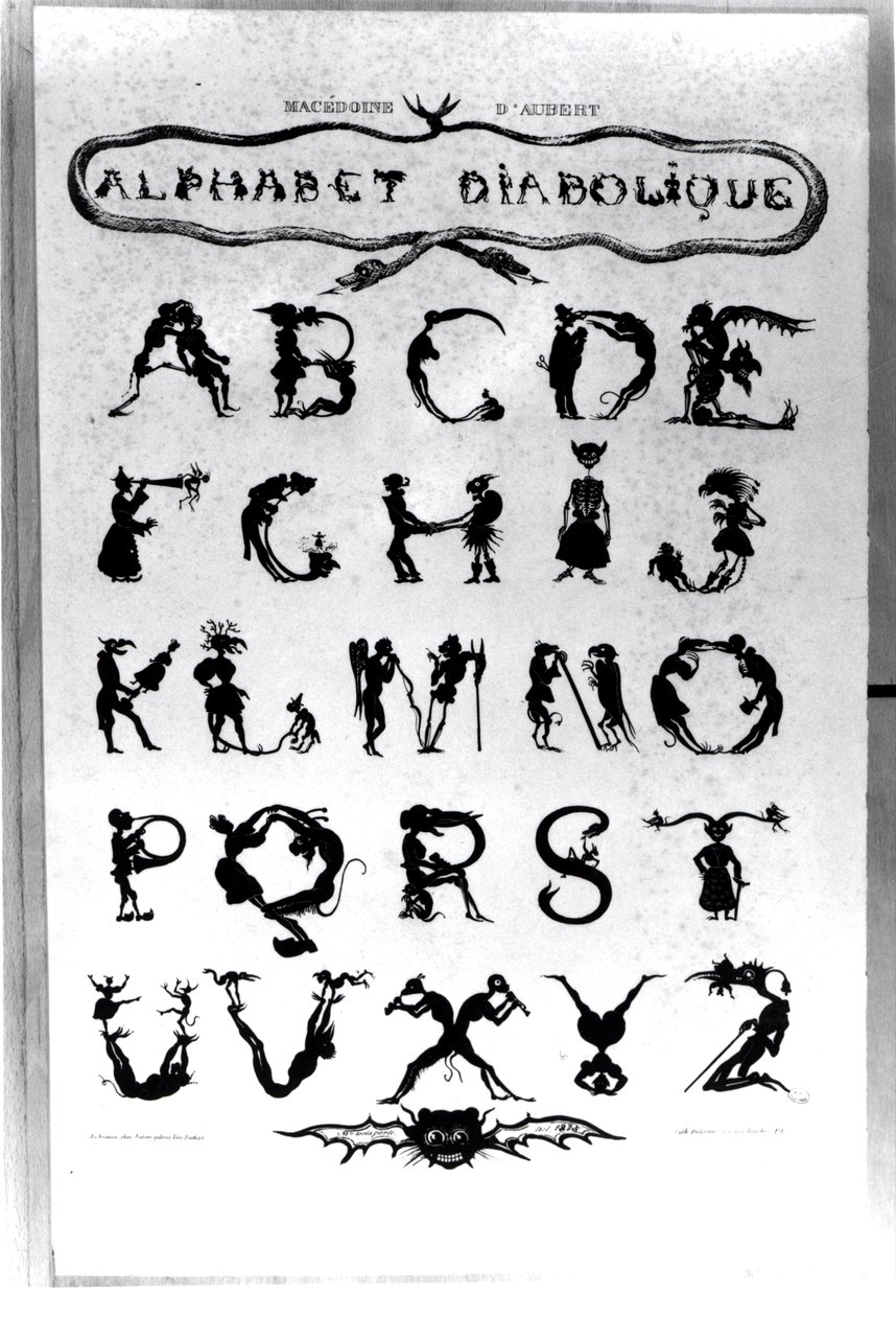 Alphabet diabolique, gravé par Delannois, 1825 - Delaporte