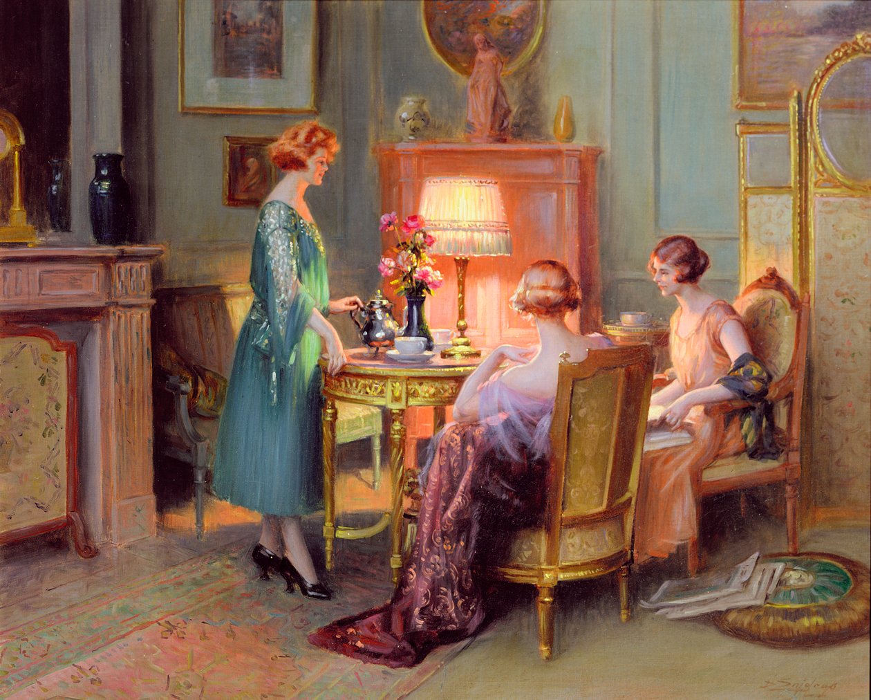 Thé à la lumière de la lampe - Delphin Enjolras