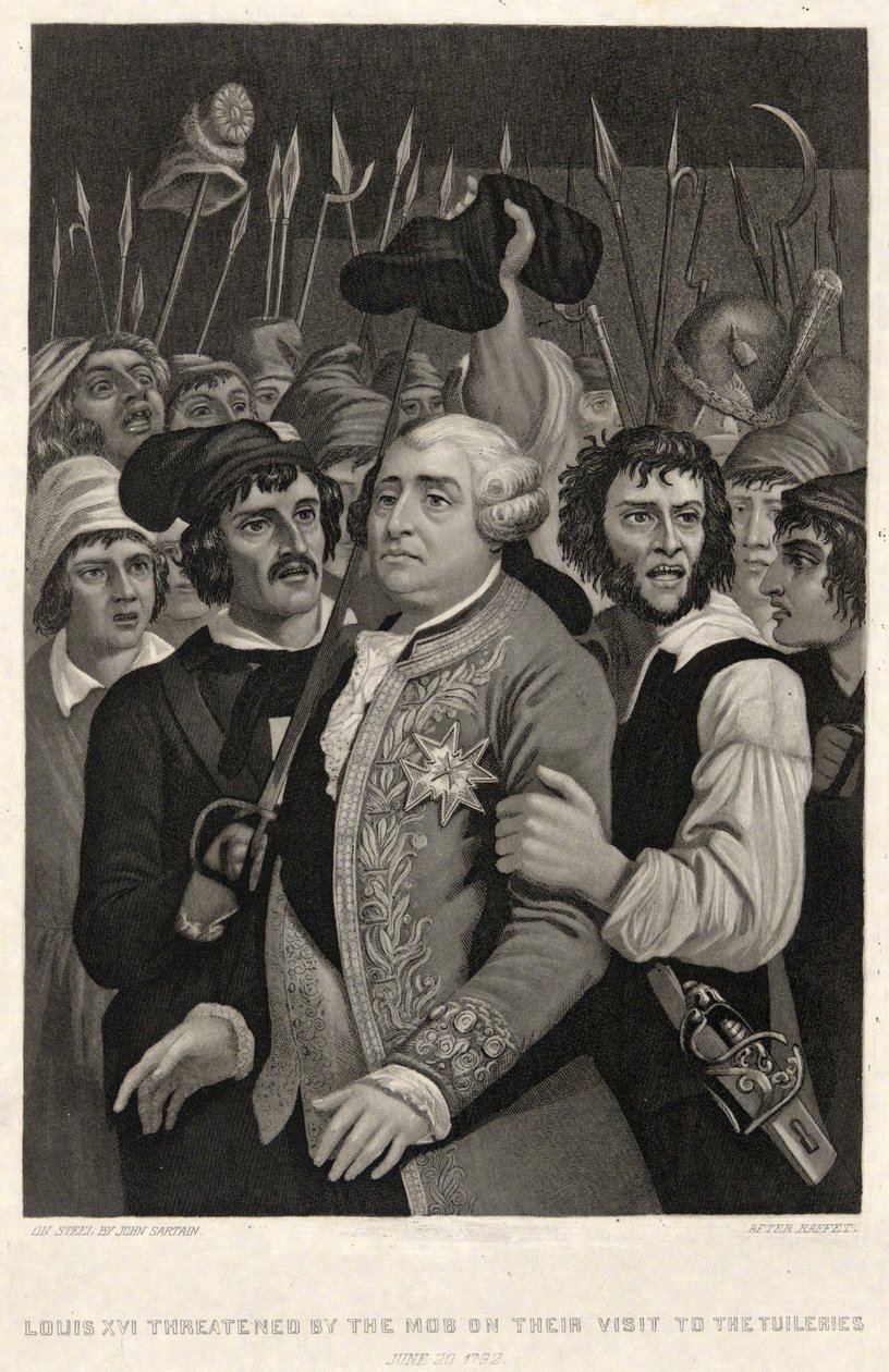 Louis XVI menacé par la foule lors de leur visite aux Tuileries, 20 juin 1792 - Denis Auguste Marie (after) Raffet