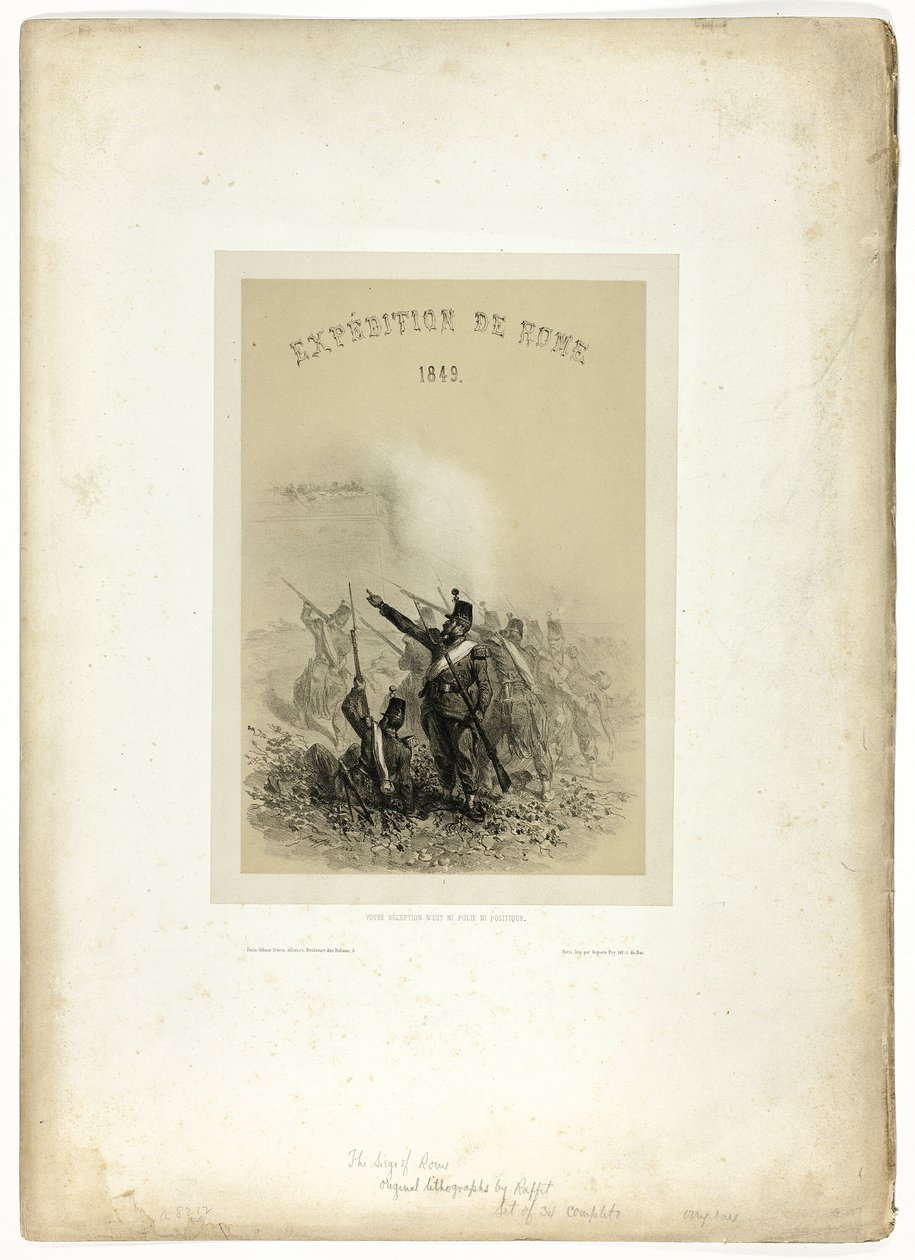Expédition à Rome, 1849 : Votre réception n