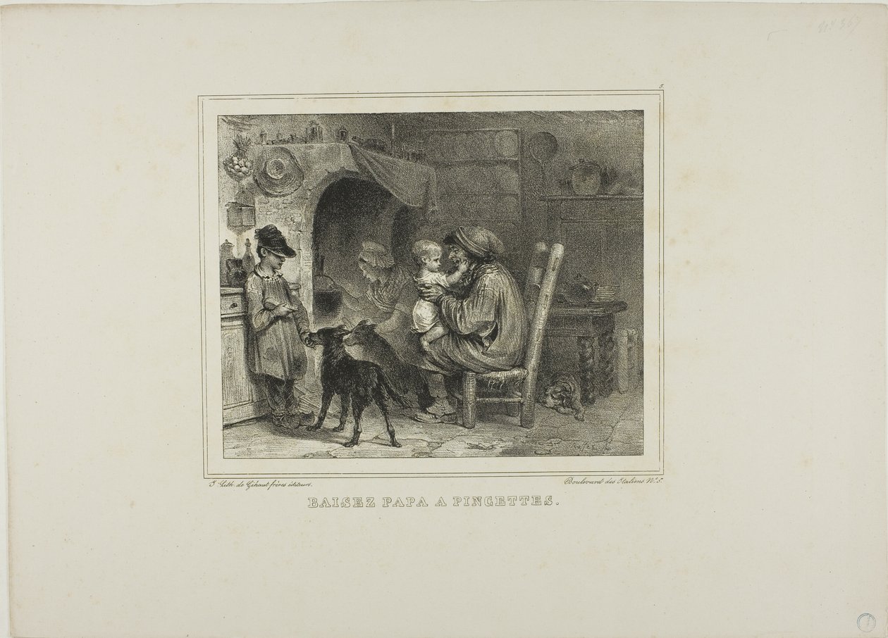 Embrasser papa avec des pincements - Denis Auguste Marie Raffet
