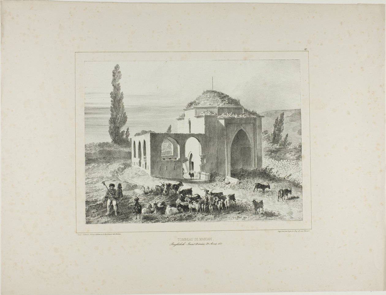 Tombe de Mariah, Bachtcheh-Seraï, Crimée, 21 août 1837 - Denis Auguste Marie Raffet