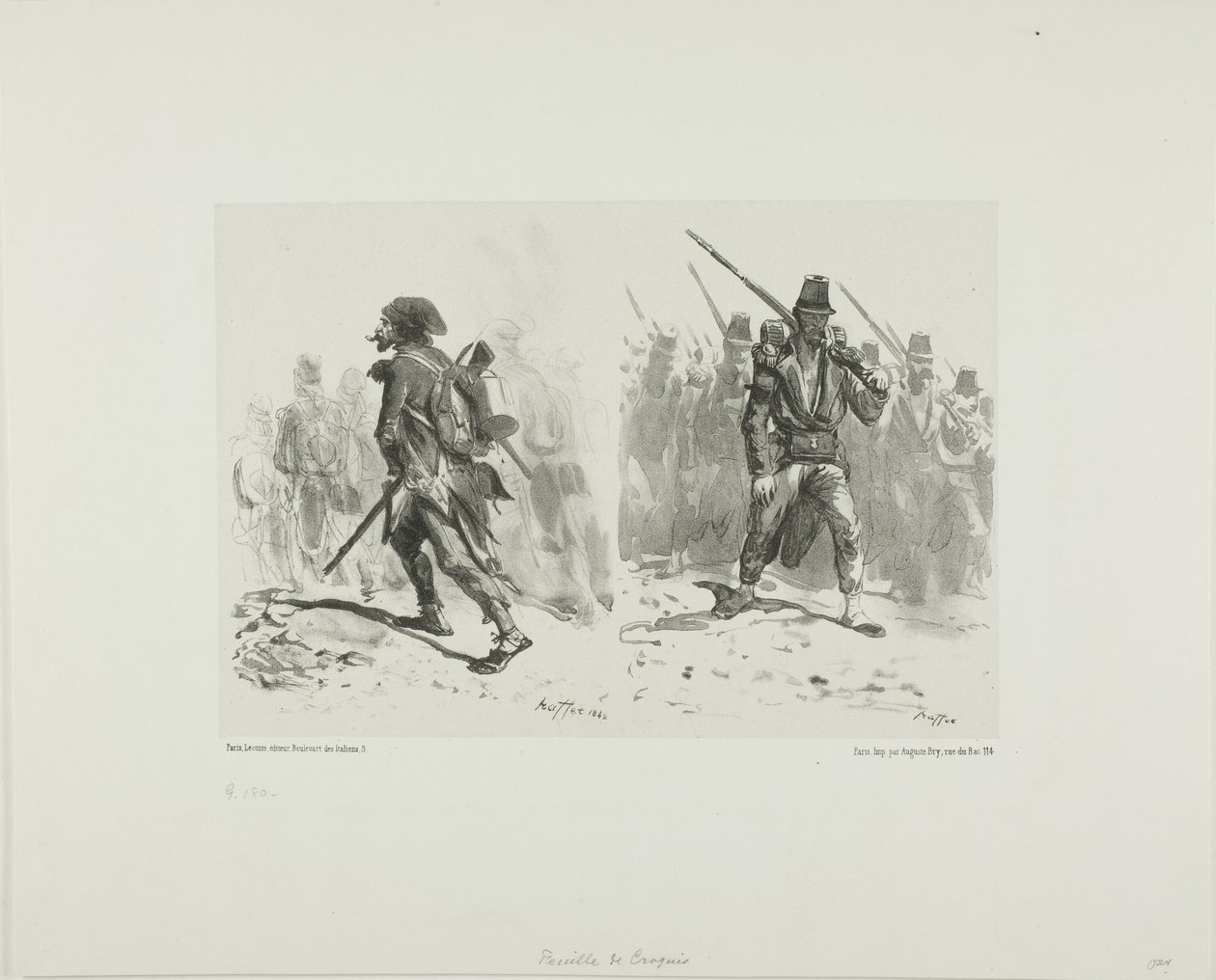 Feuille de croquis - Denis Auguste Marie Raffet