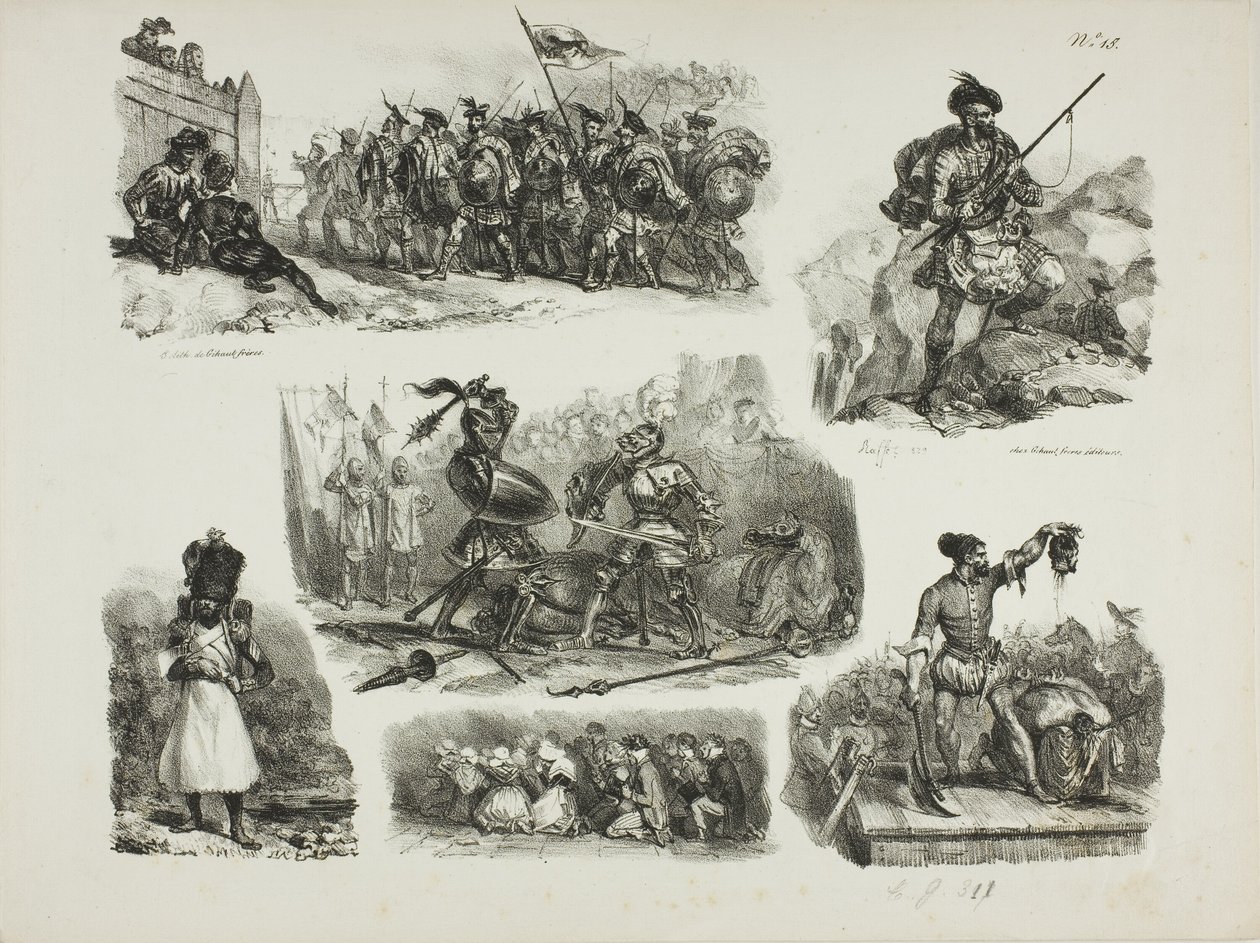 Feuille de croquis - Denis Auguste Marie Raffet