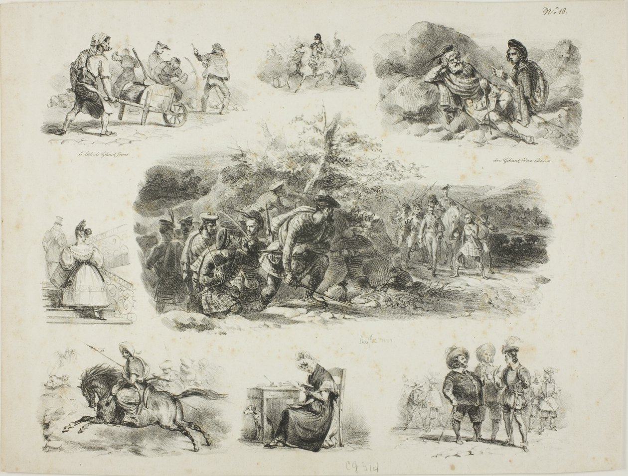 Feuille de croquis - Denis Auguste Marie Raffet