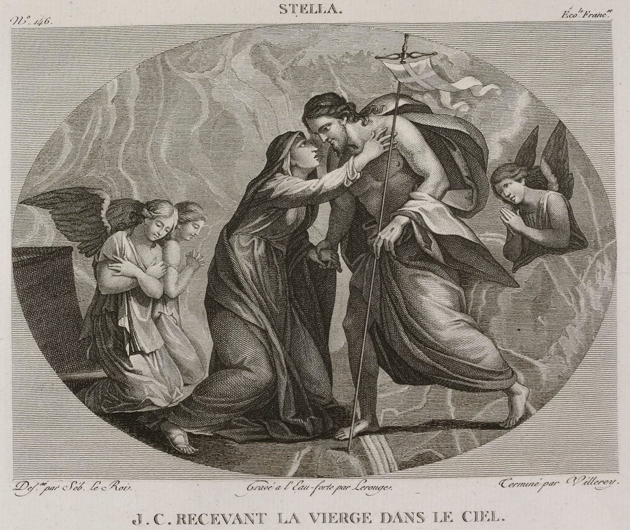 Denis-Sébastien Leroy, Antoine-Claude-François Villerey et Lerouge - Jésus Christ recevant la Vierge dans le ciel, d