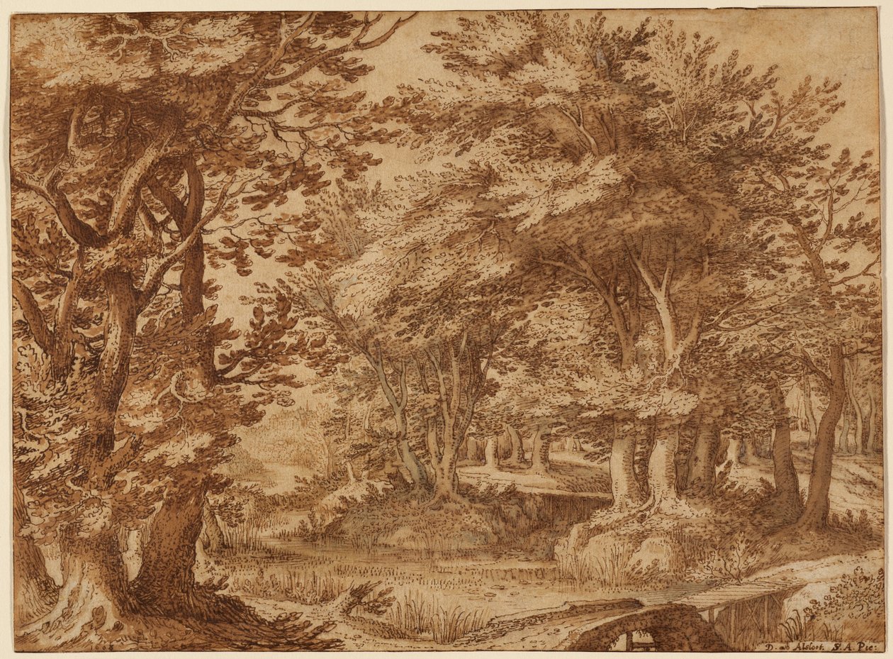 Paysage forestier avec un château lointain - Denys van Alsloot