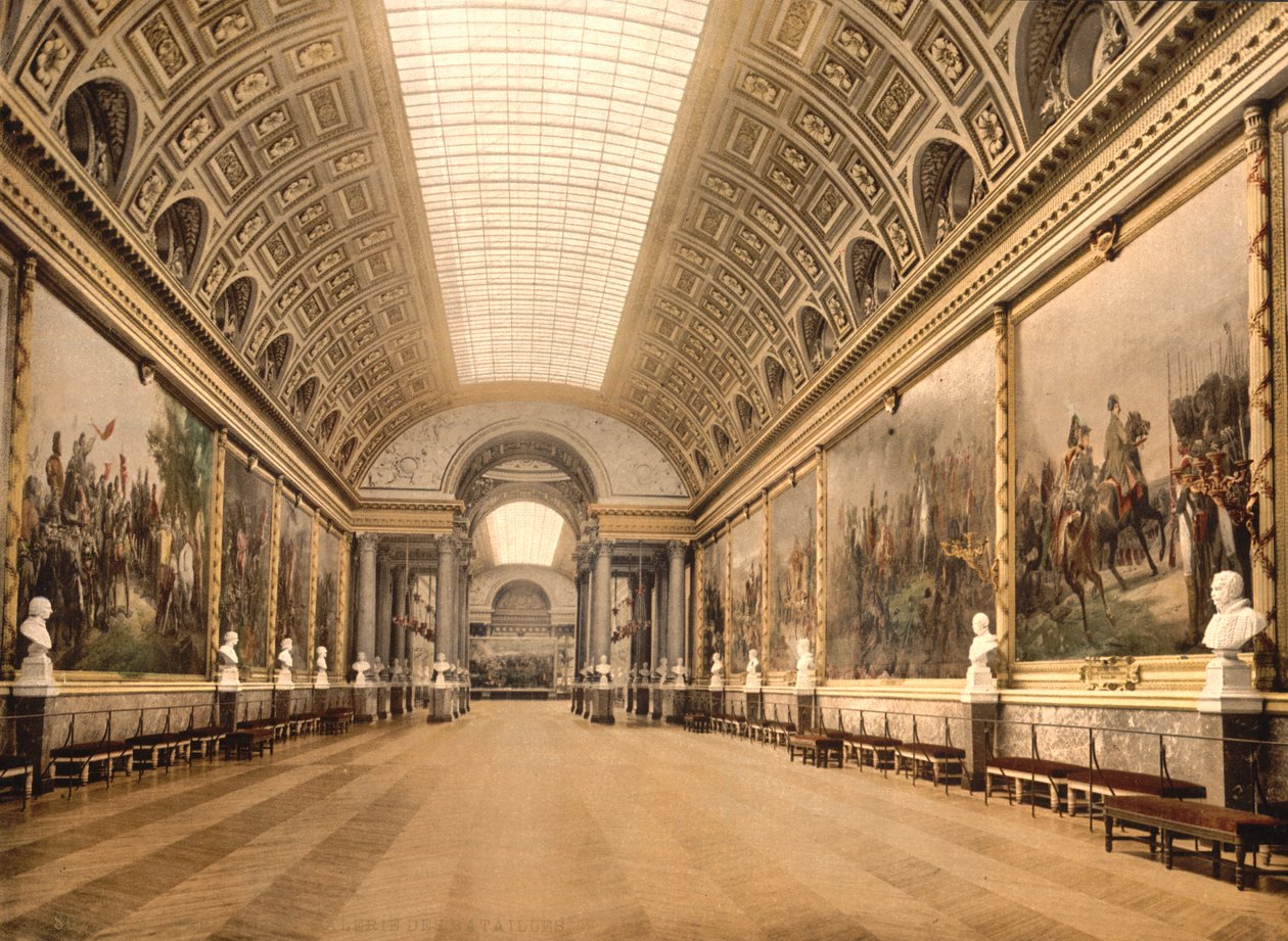 Galerie des Batailles, Versailles, vers 1890-1900 (photochromie) - Detroit Publishing Co.