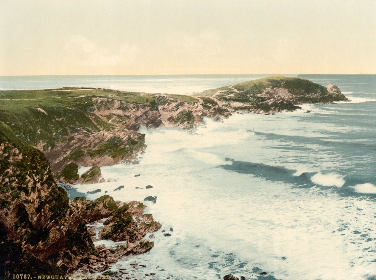 Towan Head, Newquay, Cornouailles, Angleterre - Detroit Publishing Co.