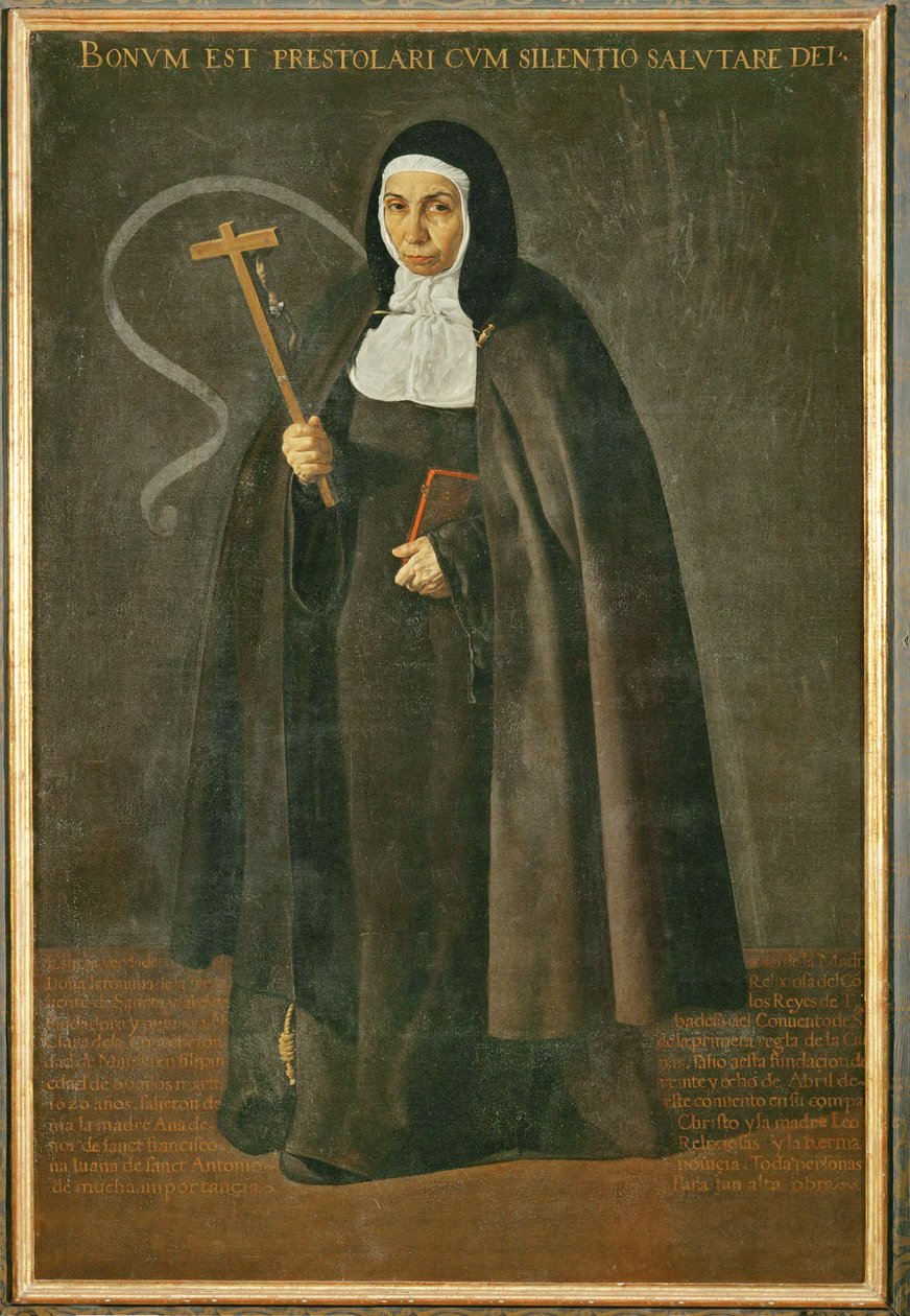 La vénérable mère Jeronima de la Fuente, moniale du monastère Santa Isabel de los reyes ... (peinture sur toile) - Diego Rodriguez de Silva y Velazquez
