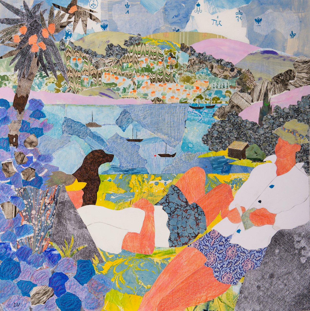 Au bord de la mer, 2017 (collage) - Dione Verulam