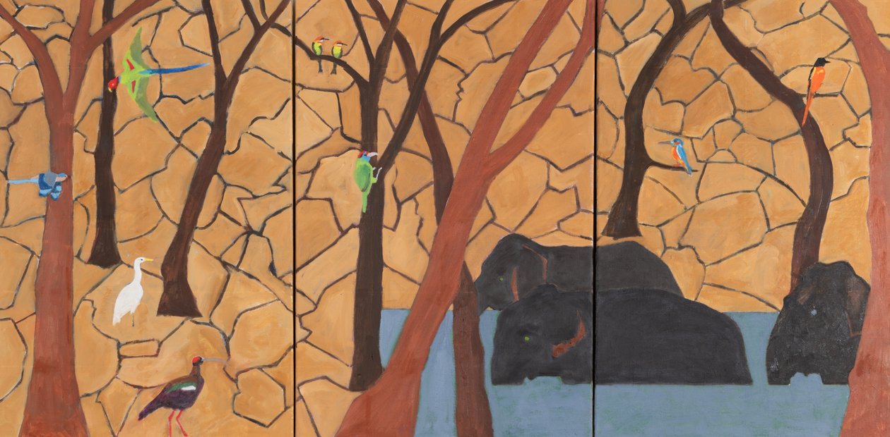 Jungle, Inde, 2020 (huile sur toile) - Dione Verulam