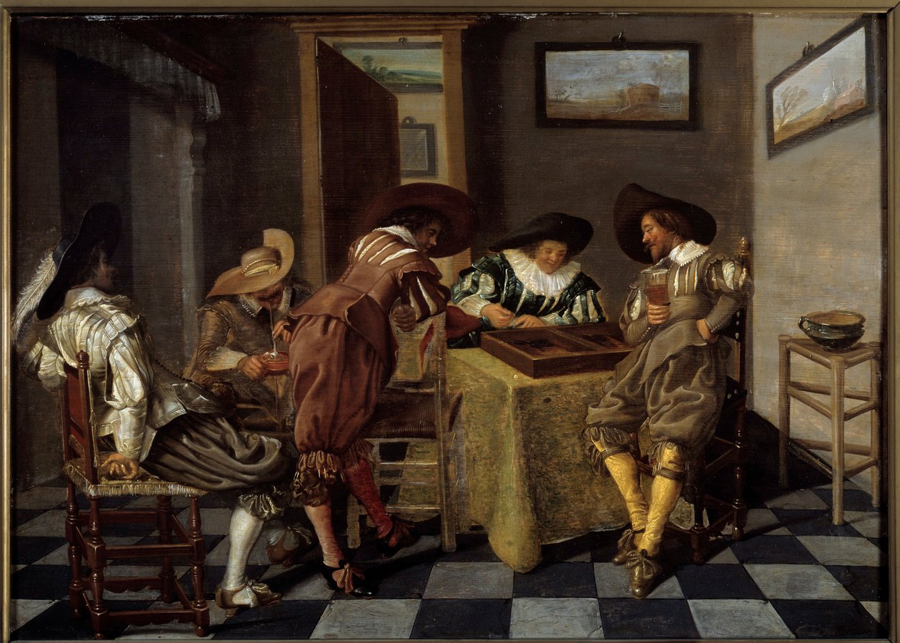 La partie de tric trac - Dirck Hals