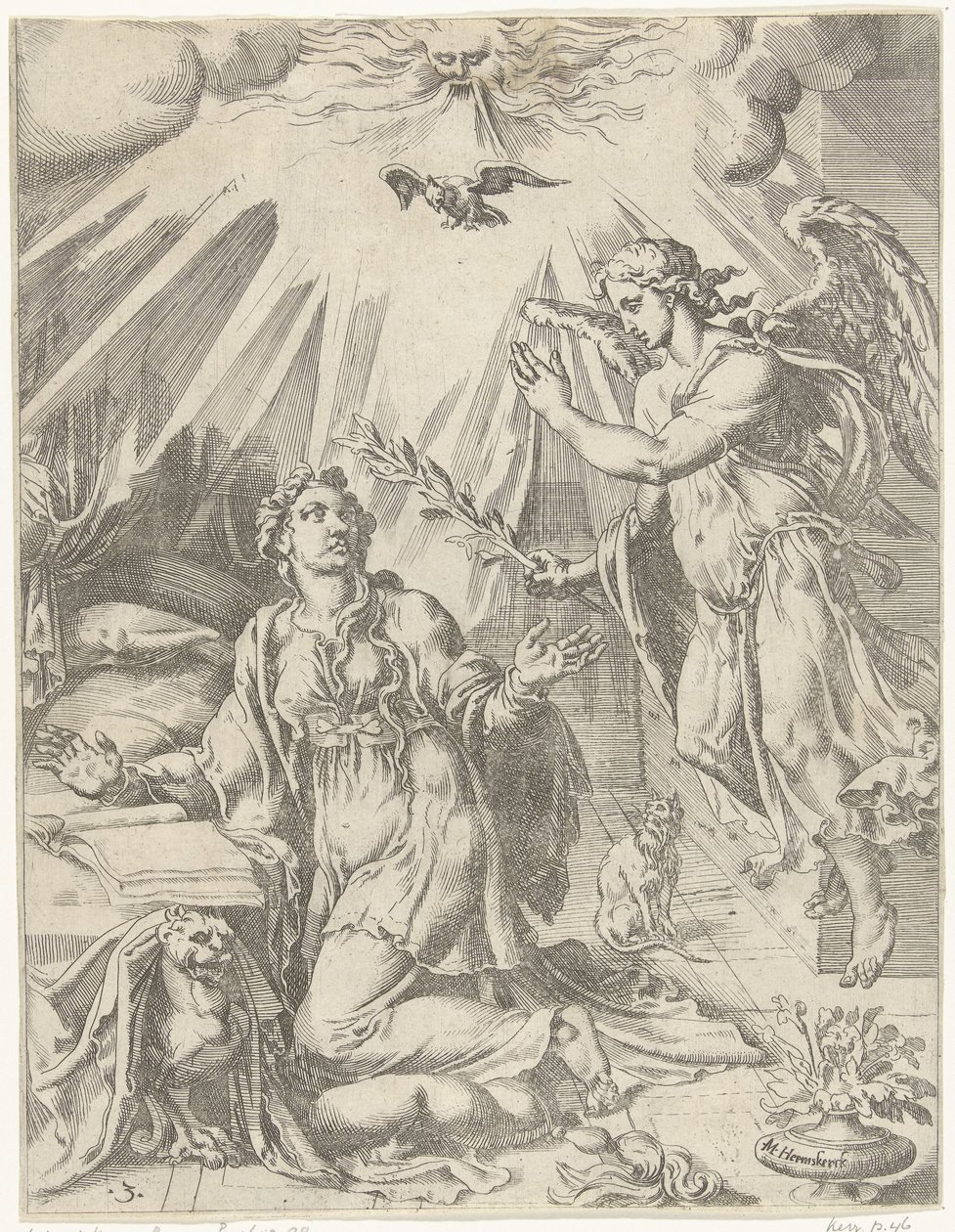 Annonciation - Dirck Volckertsz. Coornhert (attributed to)