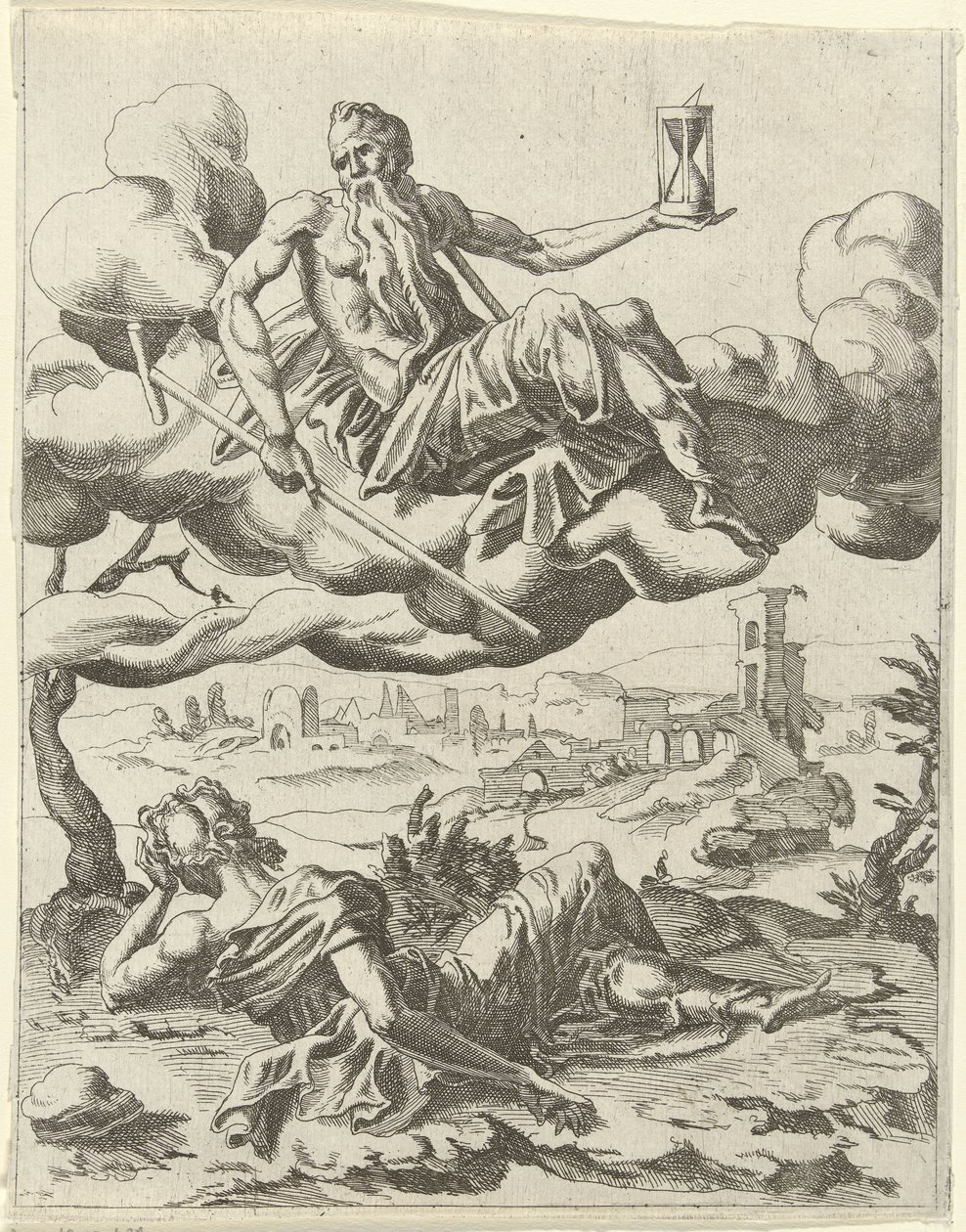 Le Temps triomphe de la renommée - Dirck Volckertsz. Coornhert (possibly)