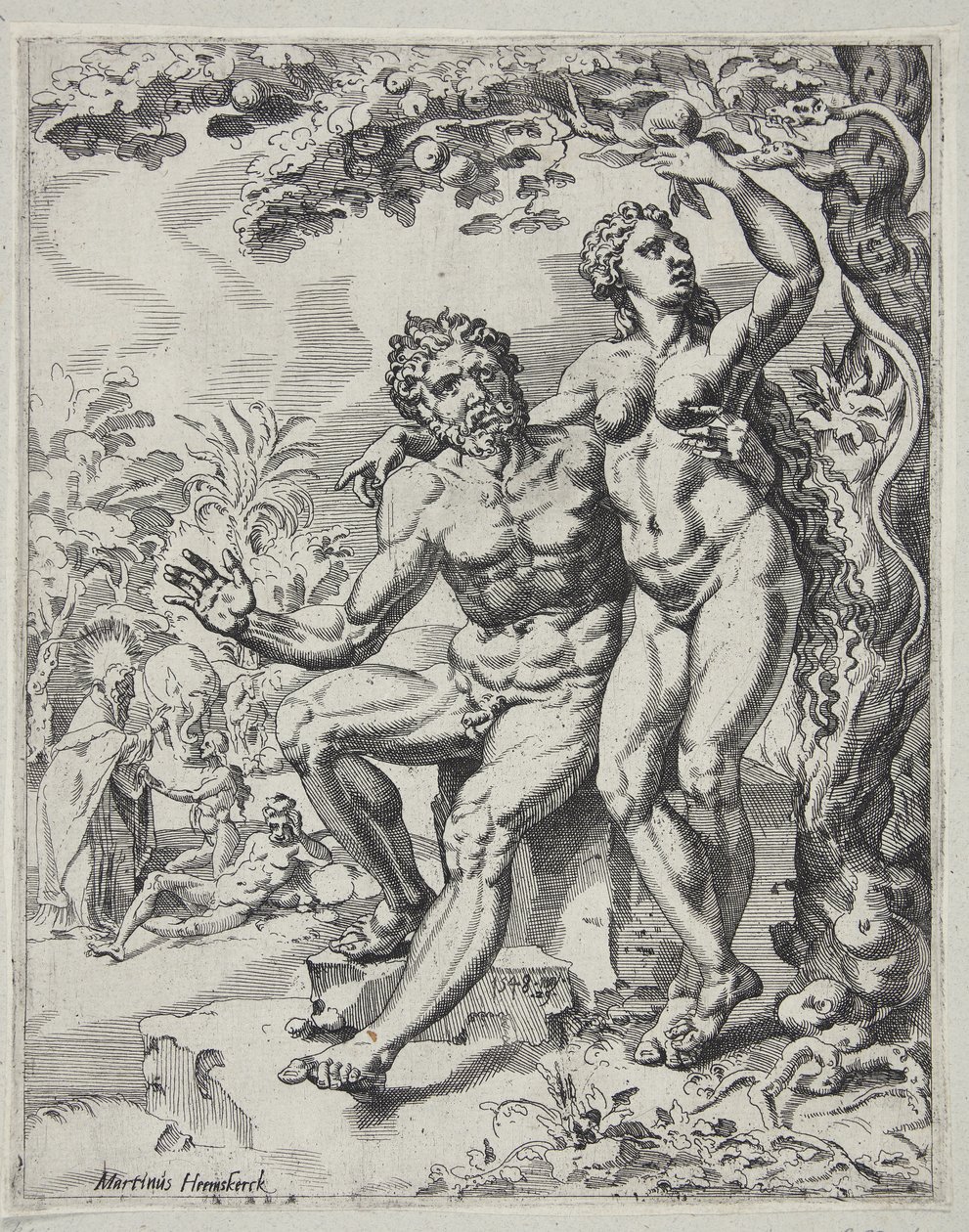 Adam et Ève prenant le fruit défendu - Dirck Volckertsz. Coornhert
