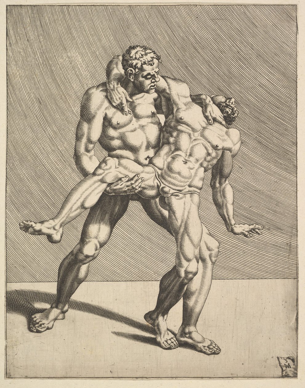 Lutteurs, de Lutteurs, planche 3, 1552 - Dirck Volkertsen Coornhert